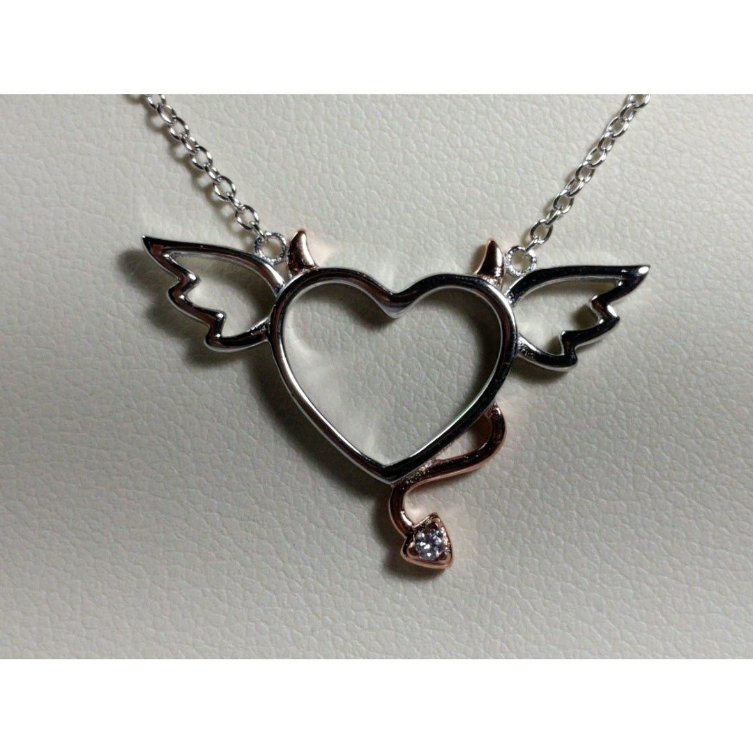 Monica Fine Fashion Jewelry-Necklace Naughty or Nice?  How about BOTH!  Cute Heart Necklace, Perfect gift for a lady you love!