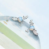 Monica Jewelry SET-Fine Fashion 925 Silver Bat Jewelry Created Opal Sterling Silver