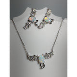 Monica Jewelry SET-Fine Fashion 925 Silver Bat Jewelry Created Opal Sterling Silver