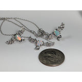 Monica Jewelry SET-Fine Fashion 925 Silver Bat Jewelry Created Opal Sterling Silver