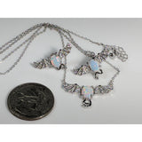 Monica Jewelry SET-Fine Fashion 925 Silver Bat Jewelry Created Opal Sterling Silver