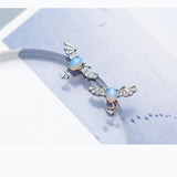 Monica Jewelry SET-Fine Fashion 925 Silver Earrings Bat Jewelry Created Opal Sterling Silver