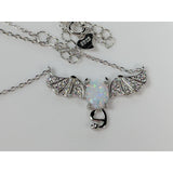 Monica Jewelry SET-Fine Fashion 925 Silver Necklace Bat Jewelry Created Opal Sterling Silver