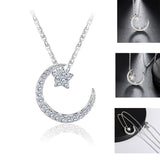 Moon and Stars Sterling Silver and CZ SET, Rings, Necklace, Earrings Inspiring and Elegant
