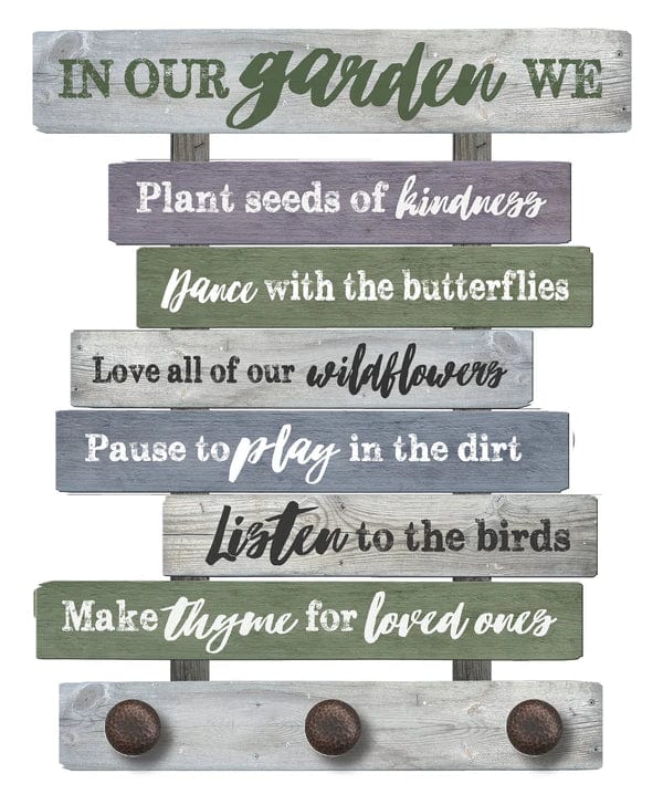 nicole brayden Novelty Signs Garden Rules Whimsical Pallet Art Sign by IN THE GARDEN