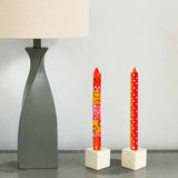 Nobunto Candles HAND-PAINTED DINNER CANDLES, PAIR (ZAHABU DESIGN)