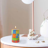 Nobunto Candles Single Boxed Hand-Painted Pillar Candle - Shahida Design - Nobunto