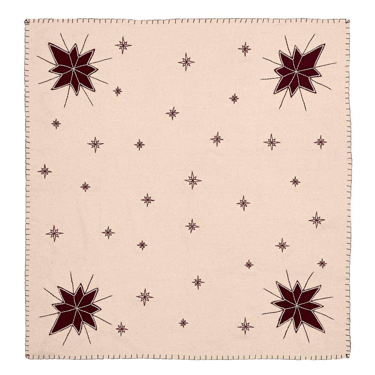 North Star Table Topper 40" x 40" Christmas Embroidered - The Pink Pigs, Animal Lover's Boutique