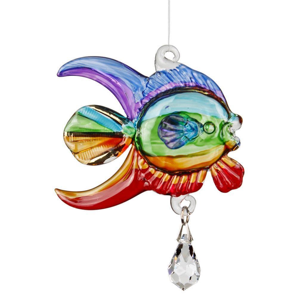 One Coast Decor Coral Fish-Rainbow Dolphin, Seahorse or Coral Fish Sun catchers-Rainbow Makers!  Hand Made with Swarovski Crystal