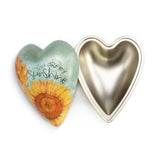 One Coast - Demdaco Decor Art Heart Keepers Trinket Boxes-Hummingbird, Sunflower, Love, Faith