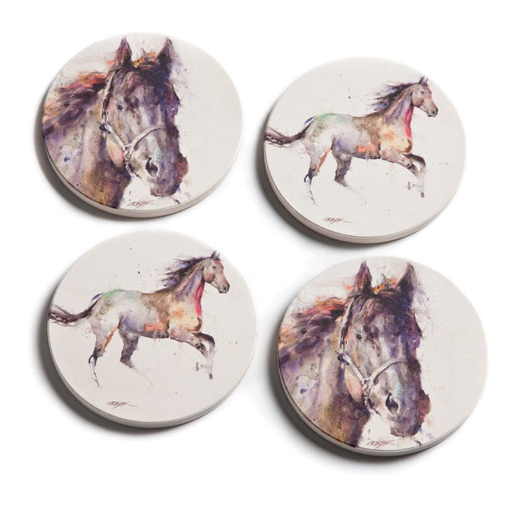 One Coast - Demdaco Gifts For the Home Horse Watercolor 4 Piece Coaster Set by Dean Crouser