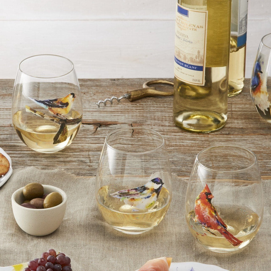 One Coast - Demdaco Gifts For the Home Stemless Wine Glasses-Glorious Nature and Horse Inspired Artwork *