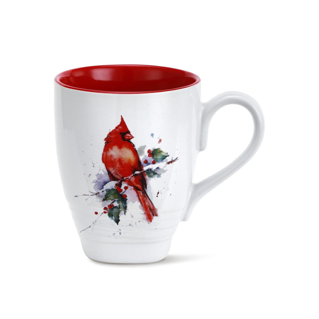 One Coast - Demdaco Mug Cardinal & Holly Watercolor Bird Mugs by Artist Dean Crouser -High Quality, Beautiful! *