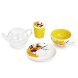 One Coast - Demdaco Tea Sets Sunflower Tea Pot and Cup Set, Tea Time Anyone? By Dean Crouser Perfect Gift! *