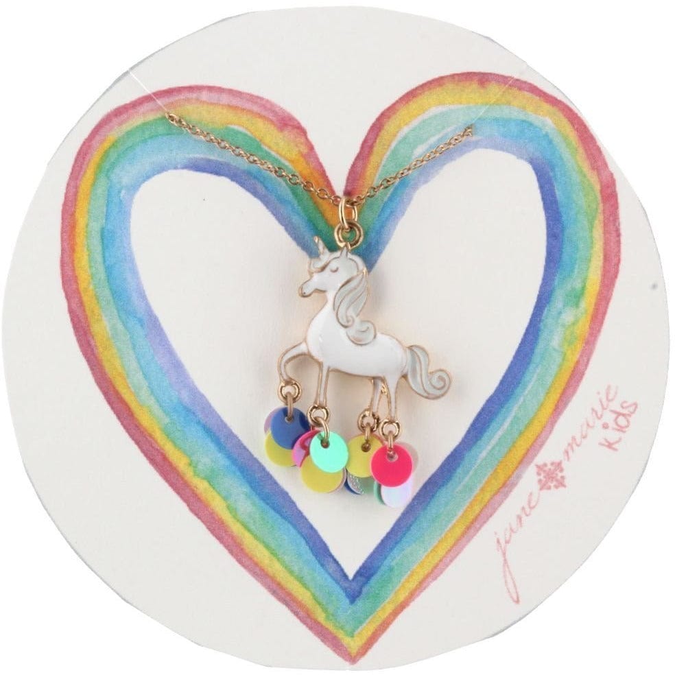 One Coast Kids Unicorn Necklace Girl's Fashion Necklaces and Earring Sets-Pink Pig, Unicorn, Llama by Jane Marie