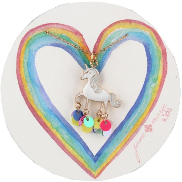 One Coast Kids Unicorn Necklace Girl's Fashion Necklaces and Earring Sets-Pink Pig, Unicorn, Llama by Jane Marie