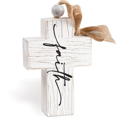 One Coast - P Graham Dunn Decor Wooden Look "Faith" Cross Decor by P Graham Dunn