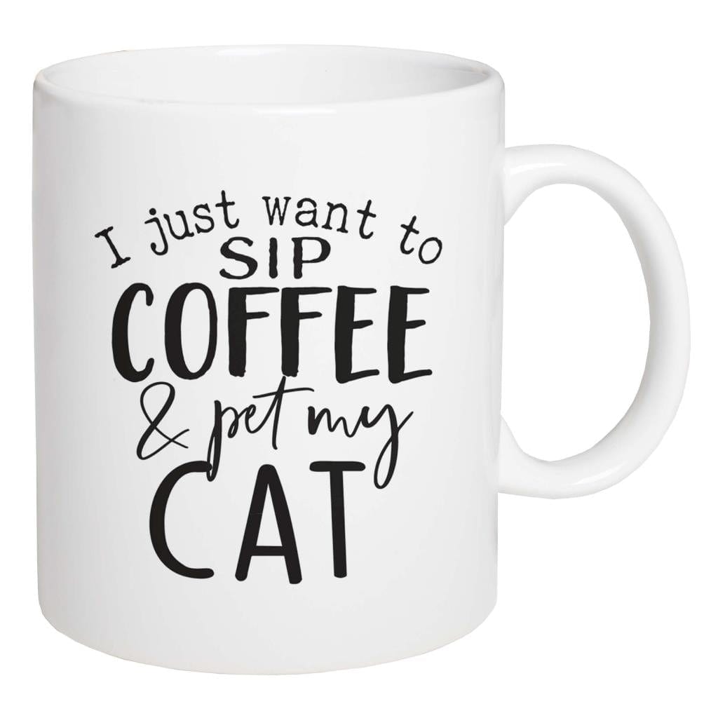 One Coast - P Graham Dunn Mugs I just want to Sip Coffee and Pet My Cat P Graham Dunn Pet Lovers Coffee Mug