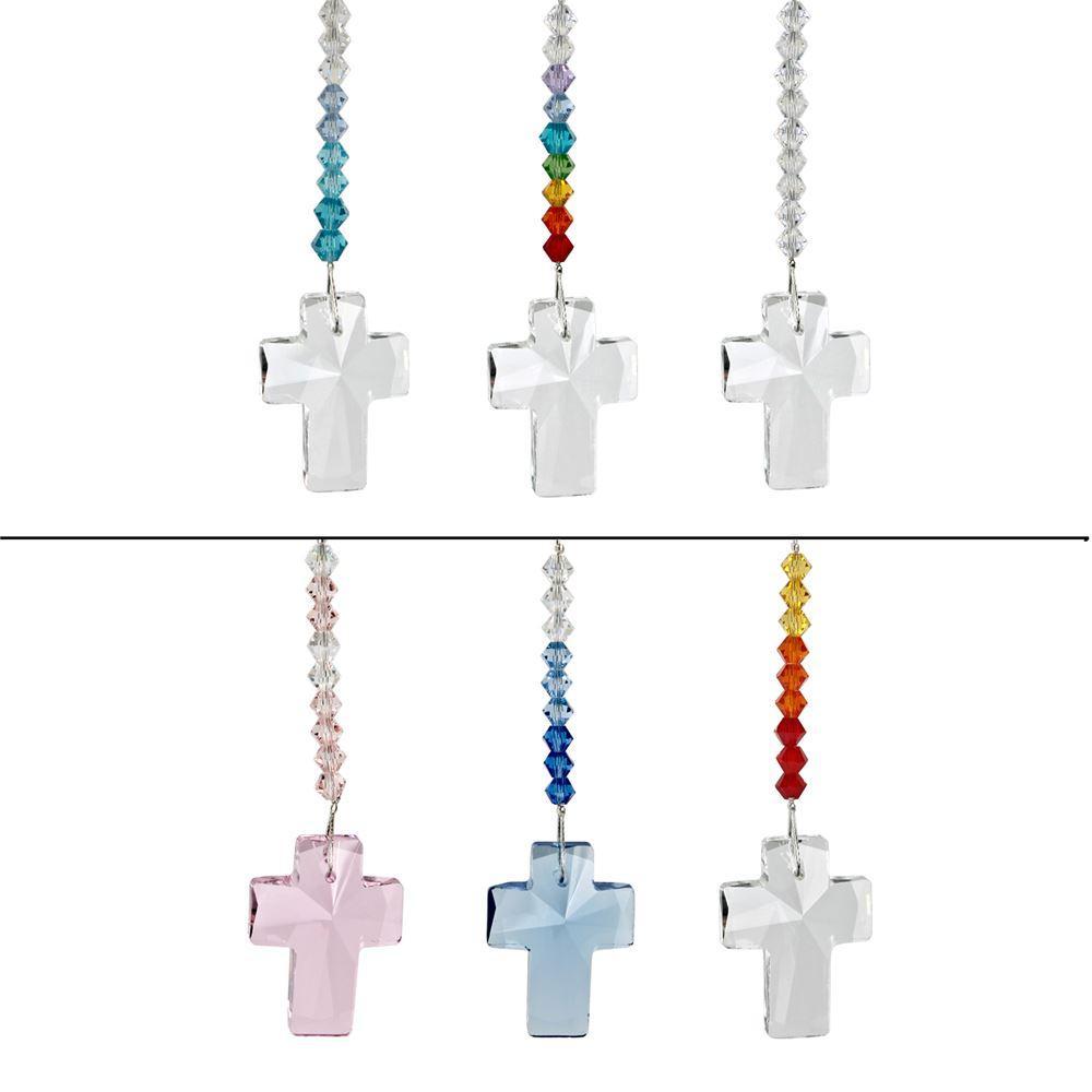One Coast - Woodstock Chimes Decor Crystal Cross Rainbow Maker/Suncatcher