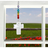 One Coast - Woodstock Chimes Decor Crystal Cross Rainbow Maker/Suncatcher