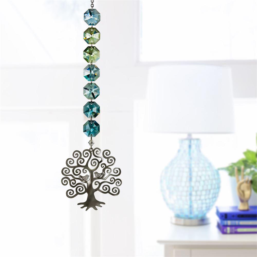 One Coast - Woodstock Chimes Decor Crystal Radiance Tree of Life-Swarovski Crystal Suncatcher