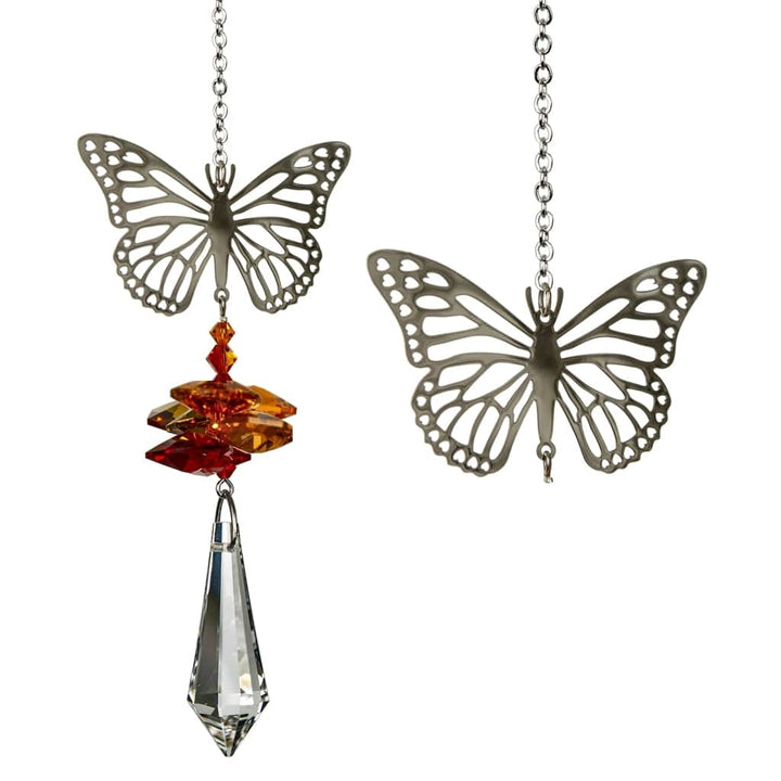 One Coast - Woodstock Chimes Decor Monarch Butterfly, Dragon Fly, Bee & Monarch BUTTERFLY Nature Suncatchers-CRYSTAL FANTASY™ *