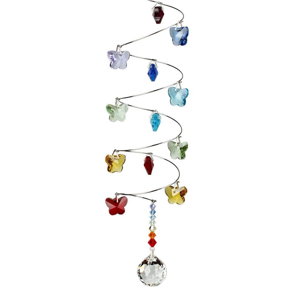 One Coast - Woodstock Chimes Decor Rainbow Butterflies Crystal Spiral Rainbow Butterflies Suncatchers