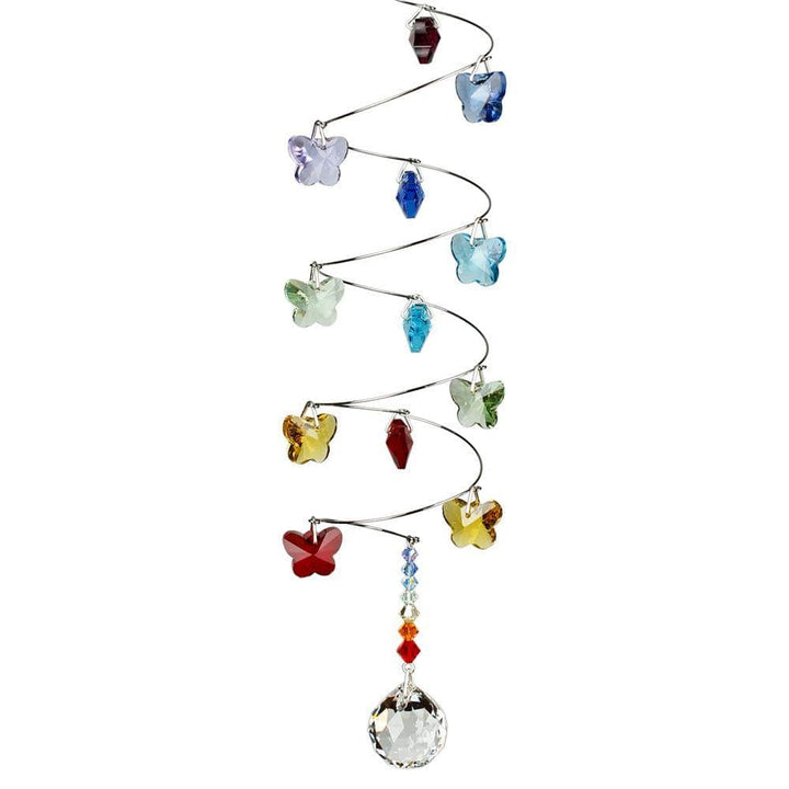 One Coast - Woodstock Chimes Decor Rainbow Butterflies Crystal Spiral Rainbow Butterflies Suncatchers
