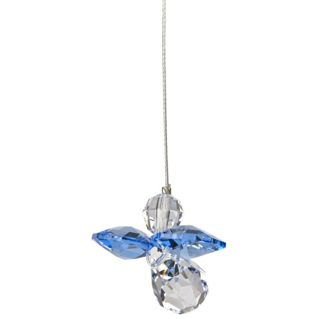One Coast - Woodstock Chimes Decor Sapphire Crystal Guardian Angel Suncatchers in Birthstone Colors-Small
