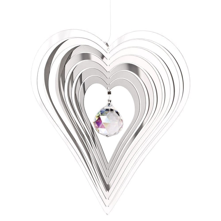 One Coast - Woodstock Chimes Decor Woodstock Chimes Crystal Heart "Shimmer" Spinning Heart
