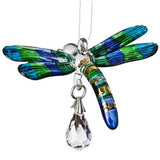 One Coast - Woodstock Chimes Gifts For the Home Dragonfly-Peacock Fantasy Glass Crystal Suncatchers-Eagle, Hummingbird, Songbird and Dragonfly