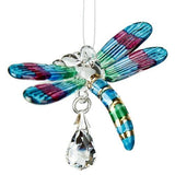 One Coast - Woodstock Chimes Gifts For the Home Dragonfly-Spring Fantasy Glass Crystal Suncatchers-Eagle, Hummingbird, Songbird and Dragonfly