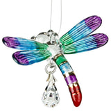 One Coast - Woodstock Chimes Gifts For the Home Dragonfly-Summer Fantasy Glass Crystal Suncatchers-Eagle, Hummingbird, Songbird and Dragonfly