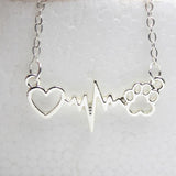 Paw Heartbeat Necklace or Paw & Heart Necklaces for the Pet Lovers! - The Pink Pigs, A Compassionate Boutique