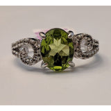 Peridot And Topaz in Platinum Plated Sterling Silver, Gorgeous Ring! Size 6.5