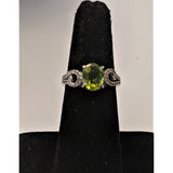Peridot And Topaz in Platinum Plated Silver, Gorgeous Ring! - The Pink Pigs, A Compassionate Boutique