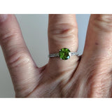 Peridot and Topaz Simple, Elegant Ring in Sterling Silver, Solitaire