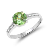 Peridot and Topaz Simple, Elegant Ring in Sterling Silver, Solitaire