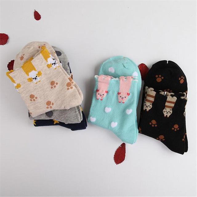 Pig, Cat or Dog Ankle Socks Athletic Socks With Cute Animals - The Pink Pigs, A Compassionate Boutique