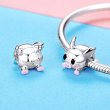 Pig Charms, Pandora Style! Thug Pig, Love You Pig and more! Sterling Silver with CZ - The Pink Pigs, A Compassionate Boutique
