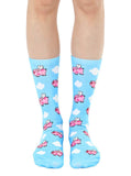 When Pigs Fly Unisex Crew Sock Lightweight - The Pink Pigs, A Compassionate Boutique