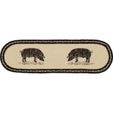 Sawyer Mill Charcoal Cow, Pig or Chickens Jute Stair Tread Rect Latex 8.5x27 - The Pink Pigs, Animal Lover's Boutique