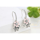 Pink Cherry Blossom Daisy Jewelry Set-Sterling Silver-Pretty in Pink