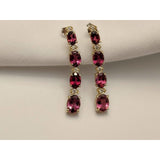 Pink Tourmaline and Diamond SET, 27.4ctw Necklace & 7.45ctw Earrings in 14K Gold, STUNNING! - The Pink Pigs, A Compassionate Boutique