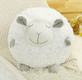 Fluffy Ewe Sheep Plushie, Chair Cushion or Baby Floor Play Mat Embroidered Features *