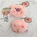Plush Pig Butt and Face Key Chains Purse Decorations Pin