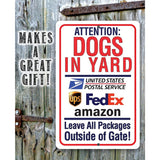 Dogs in Yard Postal Sign for Pet Owners -Made in the USA Metal Sign