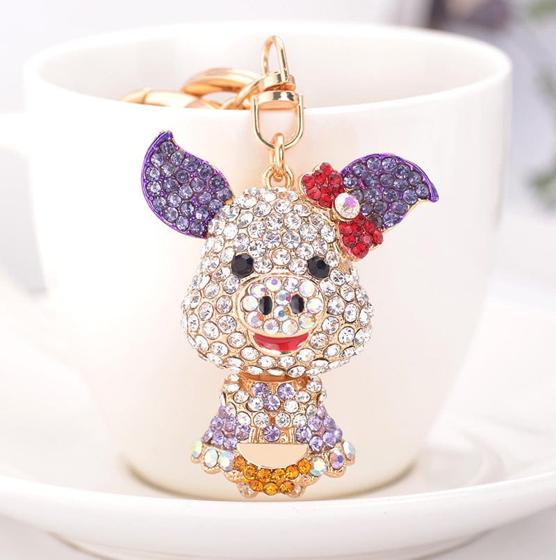 Little Miss Piggy Keychains with BLING - The Pink Pigs, Animal Lover's Boutique