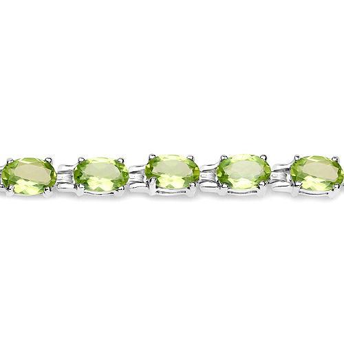 Quintessence Fine Fashion Jewelry Bracelet Green Peridot Bracelet in Affordable Sterling Silver, 7.25" 9.03ctw