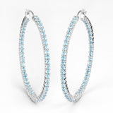 Quintessence Fine Fashion Jewelry-Earrings Gemstone Hoop Earrings: Peridot,Amethyst or Blue Topaz in 925 Sterling Silver